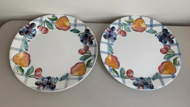 2 Dinner Plates Fruit Too  (Corelle) by CORNING Ware BEAUTIFUL