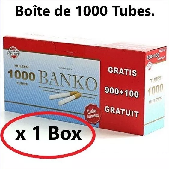 1000 TUBES à Cigarettes - 1 Boîte de 1000 Tubes à Cigarettes BANKO