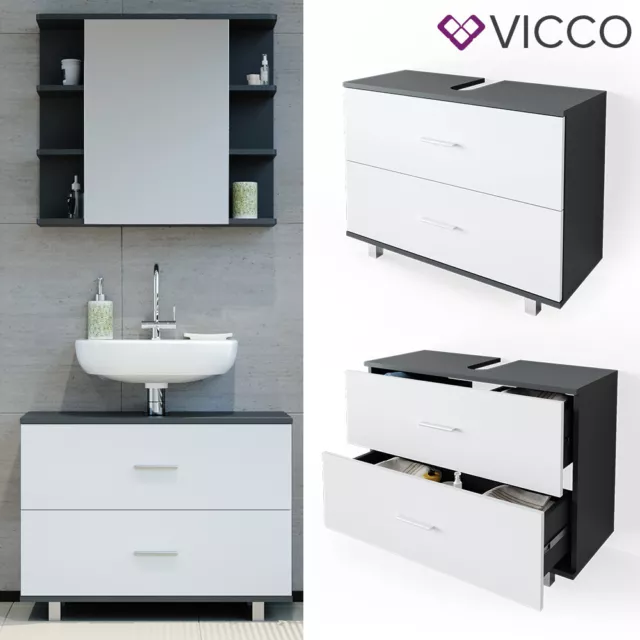 Meuble sous-vasque ILIAS meuble bas tiroir anthracite salle de bain VICCO