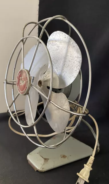 VTG Metal Torcan Electric Fan Industrial Desktop Table Midcentury 3