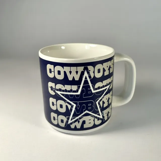 Vintage Dallas Cowboys Star Coffee Mug Cup Blue White 1996 NFL Russ Berrie