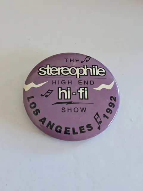 1992 Los Angeles The Stereophile High End Hi-Fi Show Original Pin Pinback Button