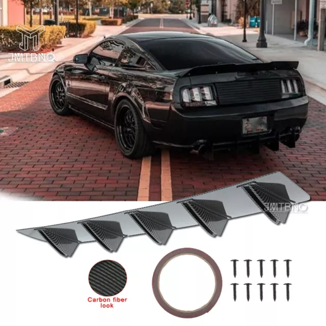For Ford Mustang Shelby GT500 Rear Diffuser Bumper Fins Spoiler Lip Carbon Fiber