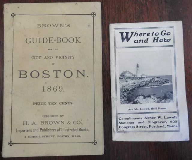 New England Travel Guides Boston & Portland 1869-1908 illustrated tourist books