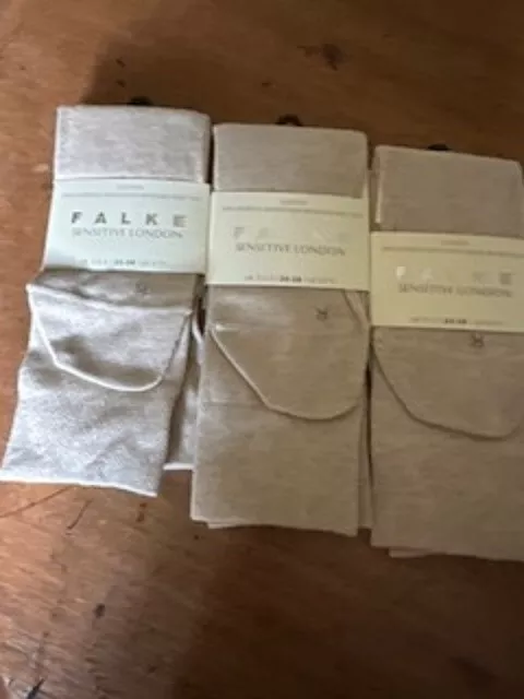 Falke Ladies Sensitive London Socks Size 35/8 3 Pairs Bundle – New