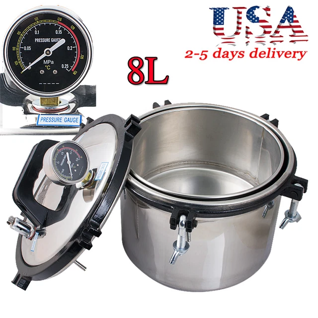 2kw 8L Full Stainless Dental Pressure Steam Sterilizer Sterilize disinfection US