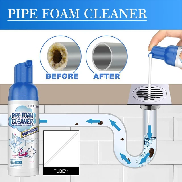 DRAIN PIPE FOAM Cleaner Pipe Dredge Deodorant Clog Remover Odor