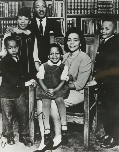 Martin Luther King Jr & Family Photograph. Signed by coretta Scott king