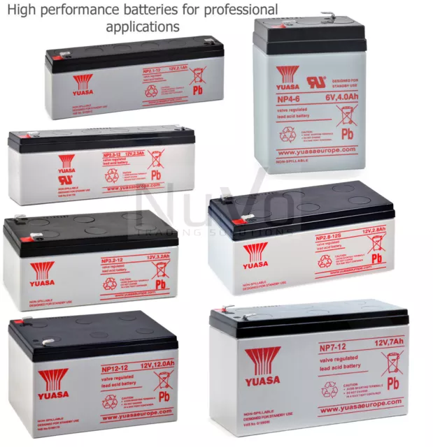 YUASA 6V / 12V RECHARGEABLE LEAD ACID BATTERIES 1.2, 2.1, 2.3, 2.8, 3.2, 7, 12Ah