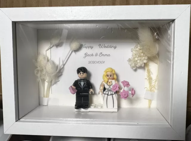 Handmade Bride & Groom Lego wedding Mini figure Frame - Perfect Wedding gift