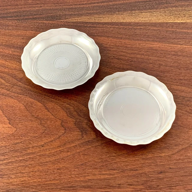 (2) Egyptian 900 Silver Butter Pats / Coasters / Trinket Dishes No Monogram 83G