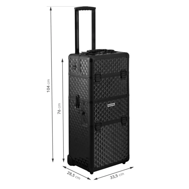 anndora® 2 Rad Trolley Kosmetikkoffer Pilotenkoffer Beauty-Case Friseurkoffer 3