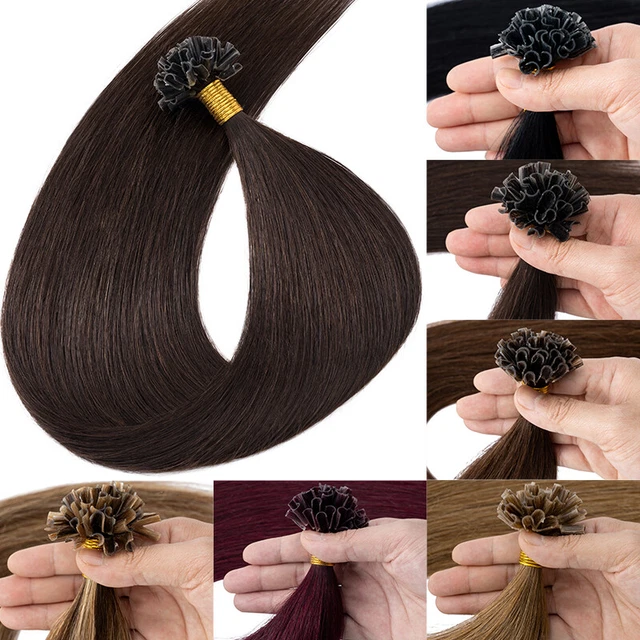 Pre-bonded Keratin Nail U Tip Human Hair Extensions 100% Indian Virgin Remy Hair
