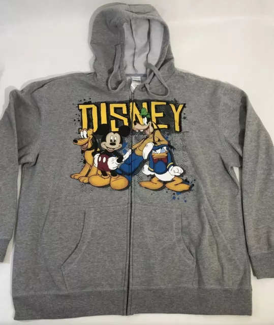Disney XL Zip Front Hoodie Mickey Donald Duck Goofy