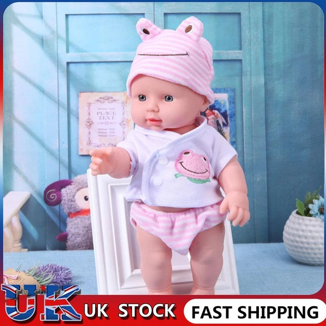 ❀ 30cm Finished Doll Washable PVC 3D Prop Doll Baby Companion Toys (Pink)