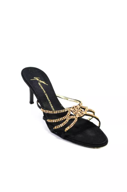 Giuseppe Zanotti Design Womens Crystal Strappy Slip On Heels Black Size 41 11