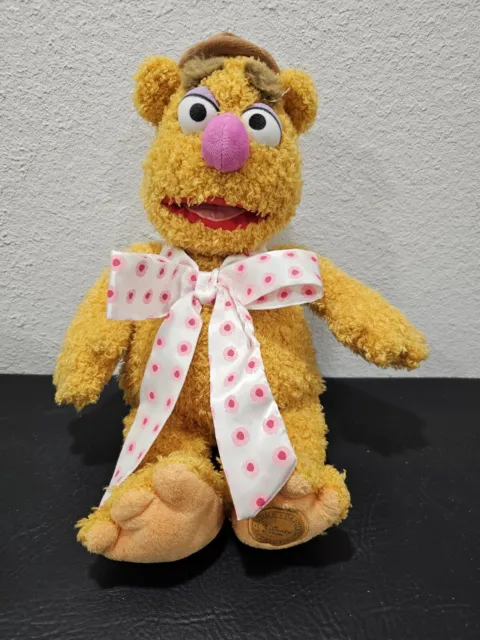 Disney Store Fozzie Bear Muppets Plush Stuffed Animal Bow