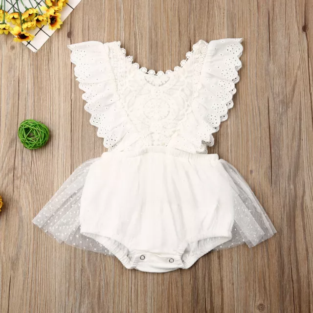 Vestiti neonate fiore pizzo pizzo abito tuta monopezzo monopezzo