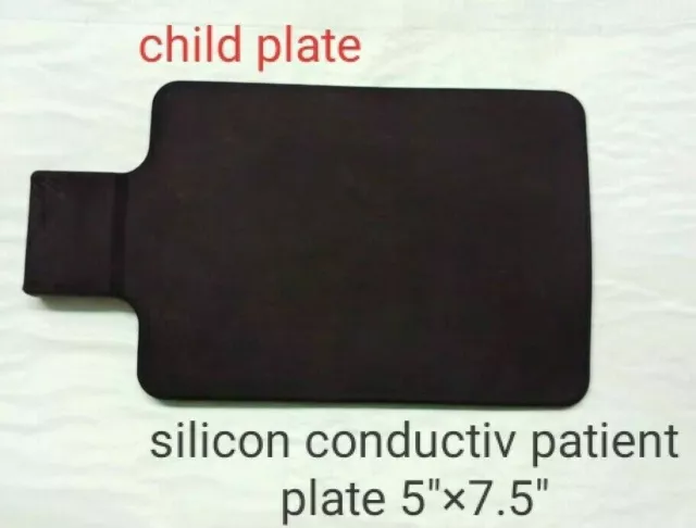 Silicon Conductive Child Patient Plate 5 Inch x 7.5 Inch With Cable 2x2 Pin Slot