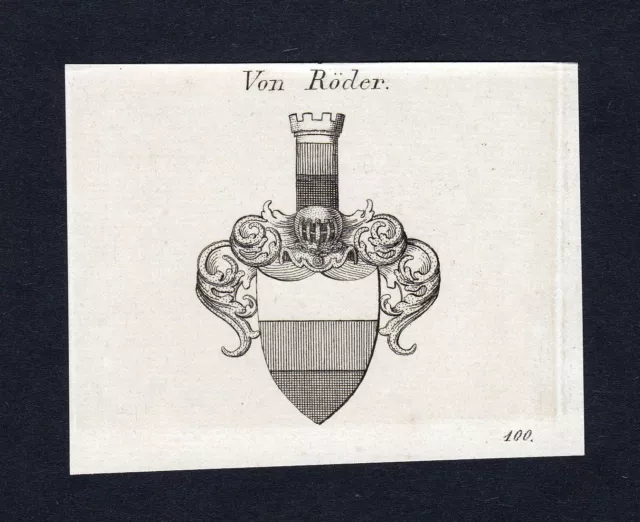 1820 Röder Armoiries Adel Coat De Arms Heraldry Héraldique Gravure sur Cuivre