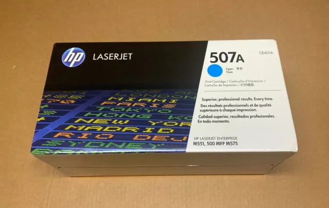 HP Genuine 507A CE401A Cyan Toner LASERJET ENTERPRISE COLOR M551 M570 6K Pages