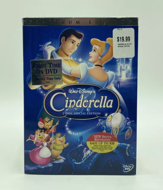 Disney’s Cinderella 2-Disc Special Edition DVD Set w/ Slipcover Platinum NEW 2