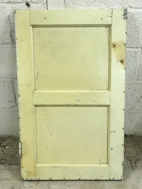 23 3/4”x38 1/2” Reclaimed 1970s Painted Pine Two Panel 1 Over 1 Internal Door