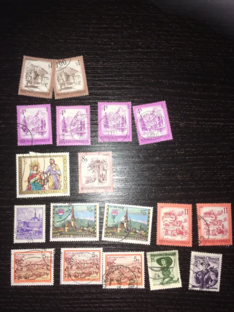 Konvolut Briefmarken - 18 Stück - Österreich bis 1989