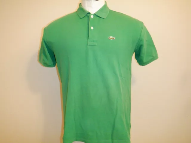 Lot of 2 Men's LACOSTE sz. 6 Large Green SS Polo Shirts EMBROIDERED CROCODILE
