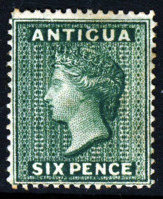 ANTIGUA Queen Victoria 1884 6d. Deep Green Perf 14 Wmk Crown CA SG 29 MINT