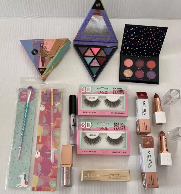 Stila Ulta Beauty Rude Cosmetics & more makeup bundle eyeshadow palettes & lips