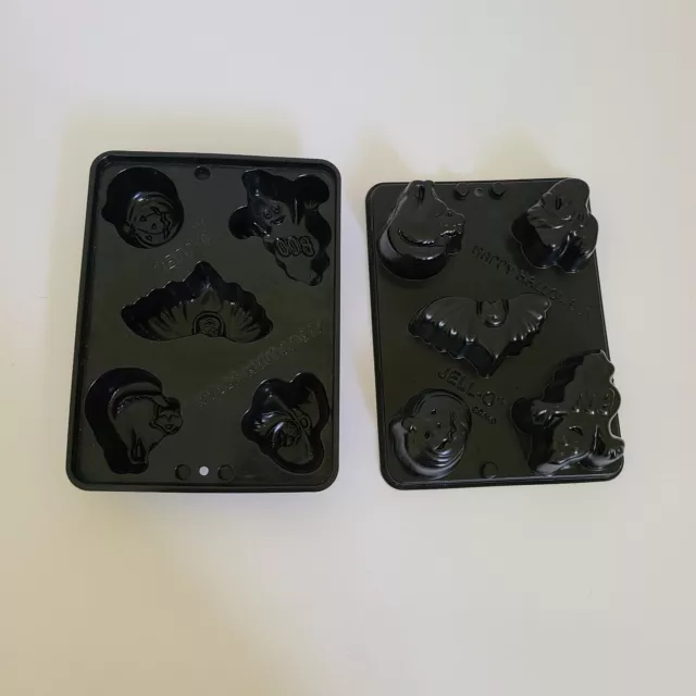 Halloween Jello Jigglers Happy JELL O WEEN Mold Black Set Of 2 Plastic