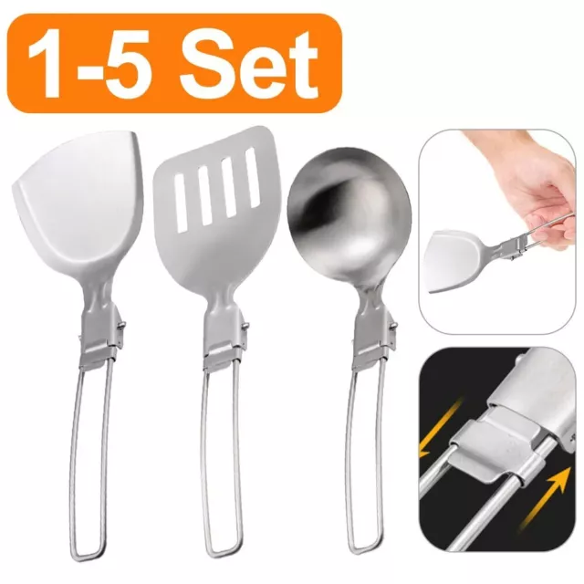1-5 Stainless Steel Folding Outdoor Cooking Accessories Camping Equipment