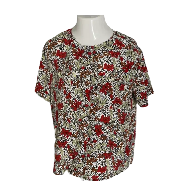 Worthington Essential Women's Classy Button-Up Shirt ~ Sz 14  ~ Short Sleeve