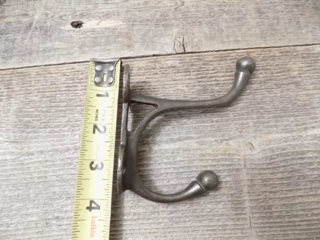 15 Iron Coat Hooks Antique Style Cast Iron 3 3/4" Wall Double Restoration 3