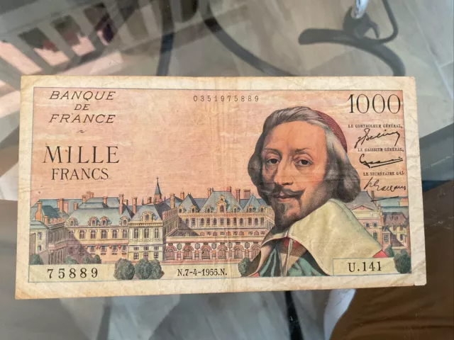 FRANCE Billet 1000 FRANCS 03/03/1955 RICHELIEU FAY°42 61783 L.115 TTB VF