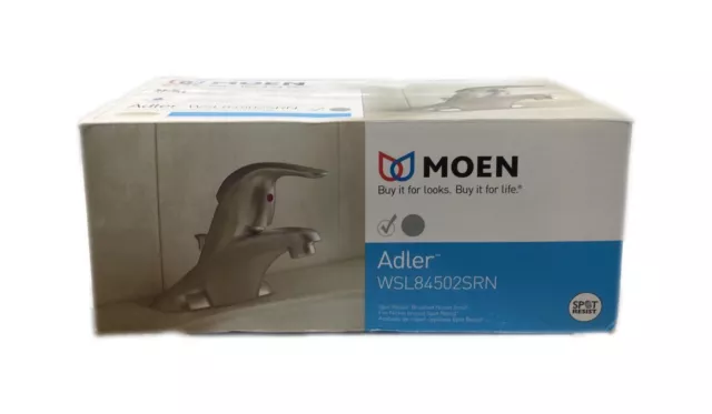 MOEN Adler 4 in. Centerset Single-Handle Low-Arc Bathroom Faucet Brushed Nickel