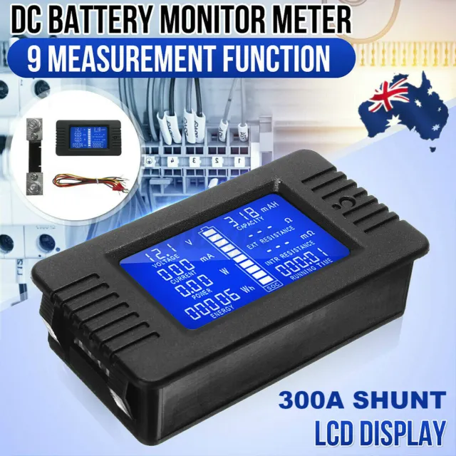 Battery Display Volt Meter Digital Voltage Gauge Current Power Monitor 300A