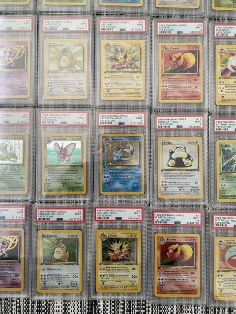 Komplettset, 1. Auflage Dschungel-Pokémon, PSA 9, 64/64, neuwertig, WOTC Vintage 3