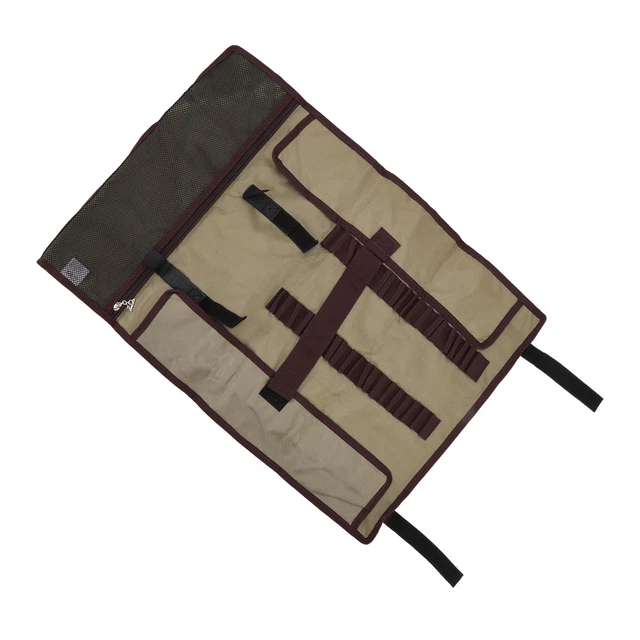 (Khaki)Camping Tent Nail Bag Comfortable Handle Large Camping Tool Storage Bag
