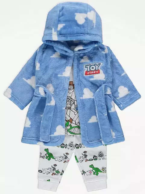 Disney Pixar Baby Boys Toy Story Dressing Gown and Pyjamas 3 Piece Set BNWT