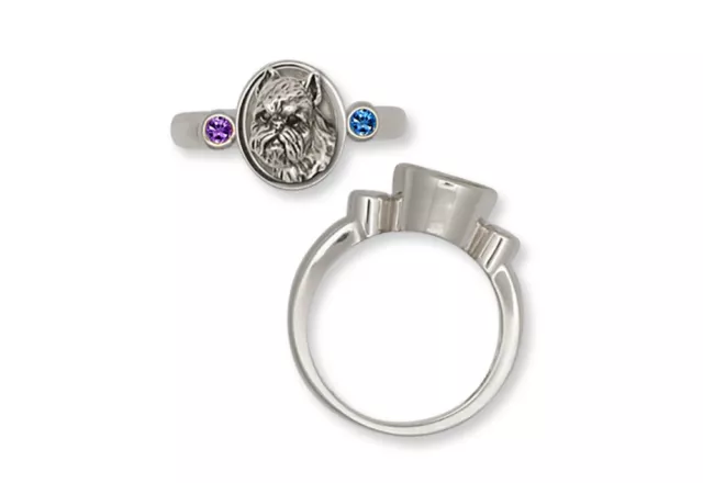 Brussels Griffon Ring Handmade Sterling Silver Dog Jewelry GF7-SR