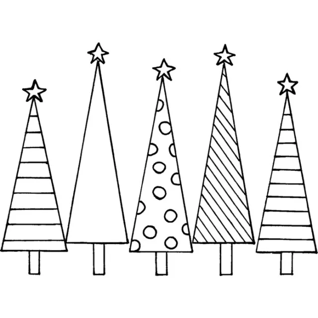 'Christmas Trees' Unmounted Rubber Stamp (RS015102)