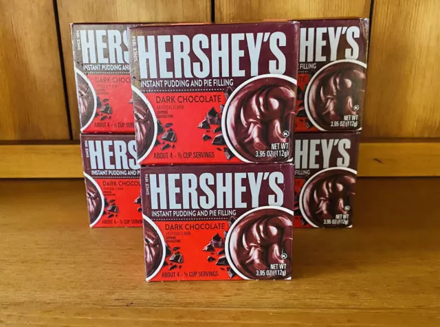 (6) Hershey’s Dark Chocolate Instant Pudding And Pie Filling Net Wt 3.95 Oz