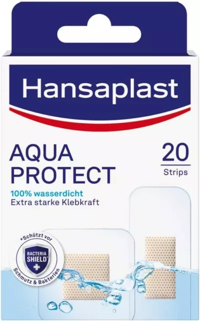 Hansaplast Aqua Protect Pflaster (20 Strips), wasserfeste Wundpflaster mit extra