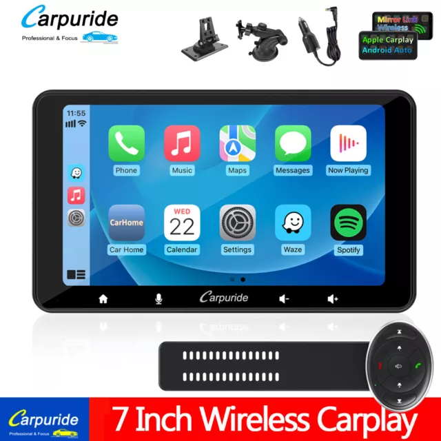 Carpuride 2023 7'' Wireless Apple CarPlay Android Auto Car Radio Touch Screen