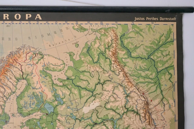 VINTAGE | SCHULWANDKARTE Europa Europe Wandkarte Perthes | School Wall ...