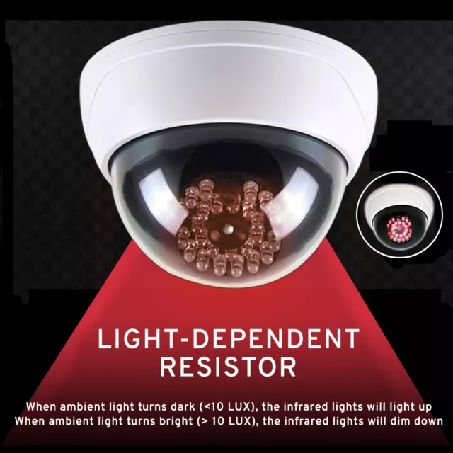 MaximalPower Fake CCTV Security Dummy Dome Camera w/ Red LED Light for Home Lot 3