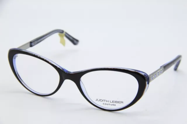 New Judith Leiber Couture Orbit Jet/Sapphire Authentic Eyeglasses 53-18