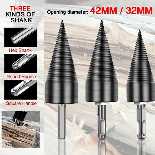 SPACCALEGNA - TRAPANO Per Legna Da Ardere, Trapano 3 Pezzi, Rimovibile - Foto 2